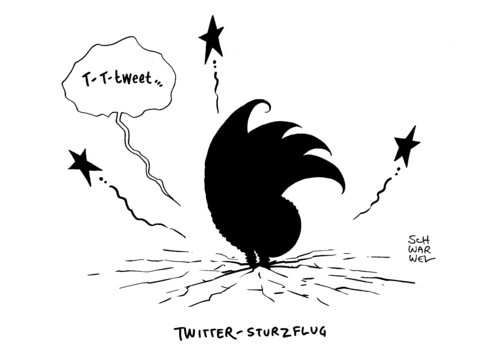 Cartoon: Twitter Kurssturz Wall Street (medium) by Schwarwel tagged twitter,kurssturz,wall,street,erschütterung,social,media,kurs,aktie,börse,broker,karikatur,schwarwel,twitter,kurssturz,wall,street,erschütterung,social,media,kurs,aktie,börse,broker,karikatur,schwarwel