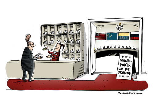 Cartoon: Ukraine Assoziationsvertrag (medium) by Schwarwel tagged ukraine,assoziationsvertrag,krise,eu,umstritten,karikatur,schwarwel,machtpoker,macht,putin,russland,deutschland,merkel,obama,ukraine,assoziationsvertrag,krise,eu,umstritten,karikatur,schwarwel,machtpoker,macht,putin,russland,deutschland,merkel,obama