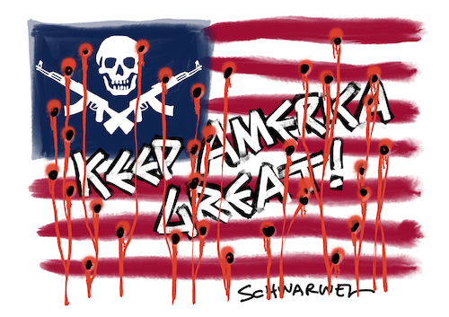 Cartoon: USA schärfere Waffengesetze (medium) by Schwarwel tagged usa,us,amerika,america,waffengesetze,waffen,waffengewalt,trump,terror,terrorschütze,terroranschlag,el,paso,dayton,make,great,again,mord,tot,tod,cartoon,karikatur,schwarwel,terrorismus,terroristen,massaker,hass,angst,hetze,usa,us,amerika,america,waffengesetze,waffen,waffengewalt,trump,terror,terrorschütze,terroranschlag,el,paso,dayton,make,great,again,mord,tot,tod,cartoon,karikatur,schwarwel,terrorismus,terroristen,massaker,hass,angst,hetze