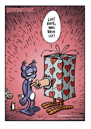 Cartoon: Valentinstag (medium) by Schwarwel tagged valentinstag,liebe,freundschaft,geschenk,schwarwel,schweinevogel,cartoon,witz,lus,valentinstag,liebe,freundschaft,geschenk