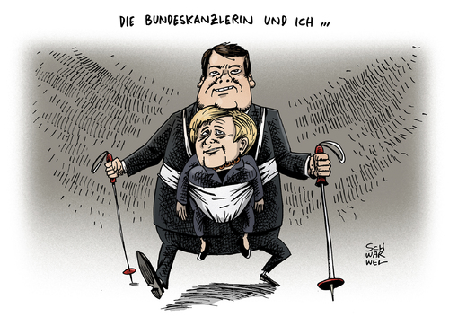 Cartoon: Vizekanzler Gabriel Merkel (medium) by Schwarwel tagged vizekanzler,sigmar,gabriel,angela,merkel,regierung,regierungsgeschäfte,politik,führung,karikatur,scharwel,vizekanzler,sigmar,gabriel,angela,merkel,regierung,regierungsgeschäfte,politik,führung,karikatur,scharwel