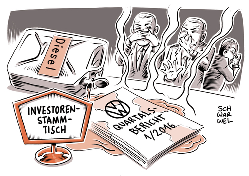 Cartoon: Volkswagen Investoren (medium) by Schwarwel tagged vw,volkswagen,investoren,quartalszahlen,missstimmung,kurs,fällt,aktie,börse,skandal,abgas,abgasskandal,diesel,karikatur,schwarwel,vw,volkswagen,investoren,quartalszahlen,missstimmung,kurs,fällt,aktie,börse,skandal,abgas,abgasskandal,diesel,karikatur,schwarwel