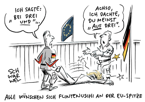 Cartoon: Von der Leyen an EU Spitze (medium) by Schwarwel tagged von,der,leyen,eu,europäische,union,europa,politik,politiker,tusk,führungsposition,verteidigungsministerin,merkel,brüssel,staatschefs,regierungschefs,chefposten,parlament,konstitution,cartoon,karikatur,schwarwel,von,der,leyen,eu,europäische,union,europa,politik,politiker,tusk,führungsposition,verteidigungsministerin,merkel,brüssel,staatschefs,regierungschefs,chefposten,parlament,konstitution,cartoon,karikatur,schwarwel