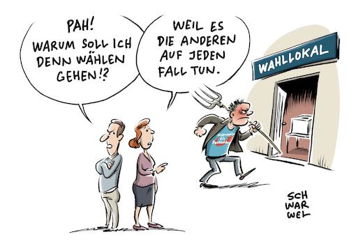 Cartoon: Wählen gehen (medium) by Schwarwel tagged wählen,gehen,wahl,bundestagswahl,afd,alternative,für,deutschland,partei,parteien,politik,politiker,nrw,wahlen,karikatur,schwarwel,wählen,gehen,wahl,bundestagswahl,afd,alternative,für,deutschland,partei,parteien,politik,politiker,nrw,wahlen,karikatur,schwarwel