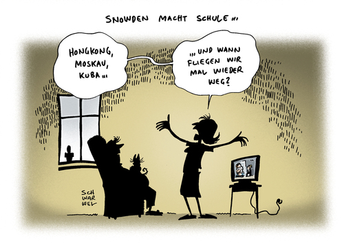 Cartoon: Whistleblower Snowden (medium) by Schwarwel tagged whistleblower,snowden,flucht,us,regierung,karikatur,schwarwel,moskau,kuba,prism,tempora,internet,überwachung,daten,nsa,geheimdienst,whistleblower,snowden,flucht,us,regierung,karikatur,schwarwel,moskau,kuba,prism,tempora,internet,überwachung,daten,nsa,geheimdienst