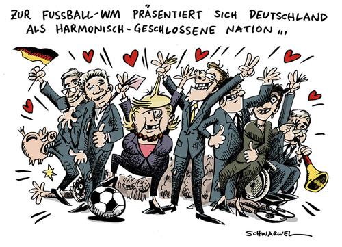 Cartoon: WM Deutschland (medium) by Schwarwel tagged fußball,wm,deutschland,angela,merkel,guido,westerwelle,politiker,nation,karikatur,schwarwel