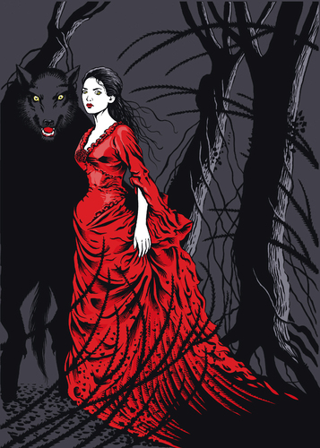 Cartoon: Wolf Frau (medium) by Schwarwel tagged werwolf,gefahr,schwarz,rot,kleid,wald,illustration,schwarwel,liebe,frau,wolf,wolf,frau,liebe,illustration,wald,kleid,werwolf,gefahr