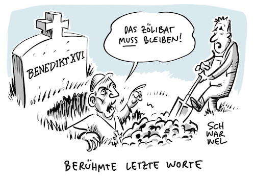 Cartoon: Zölibat gegen Ehe für Priester (medium) by Schwarwel tagged papst,kirche,religion,jesus,bibel,glaube,kreuz,zölibat,benedikt,ehe,priester,franziskus,eheverbot,heirat,katholisch,katholische,cartoon,karikatur,schwarwel,papst,kirche,religion,jesus,bibel,glaube,kreuz,zölibat,benedikt,ehe,priester,franziskus,eheverbot,heirat,katholisch,katholische,cartoon,karikatur,schwarwel