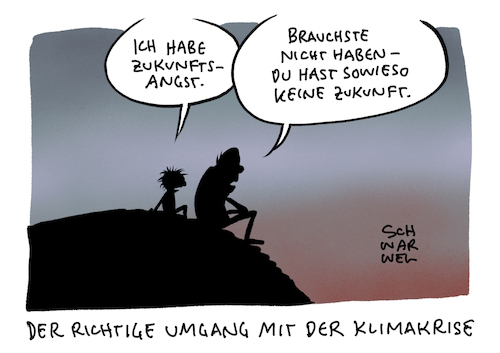 Cartoon: Zukunftsangst Klimakrise (medium) by Schwarwel tagged zukunftsangst,zukunft,angst,kinder,jugend,familie,kinderwunsch,klimakrise,klimawandel,klimapolitik,klima,umwelt,umweltzerstörung,umweltschutz,natur,naturschutz,cartoon,karikatur,schwarwel,zukunftsangst,zukunft,angst,kinder,jugend,familie,kinderwunsch,klimakrise,klimawandel,klimapolitik,klima,umwelt,umweltzerstörung,umweltschutz,natur,naturschutz,cartoon,karikatur,schwarwel