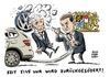 Cartoon: Abgasaffäre Konsequenz (small) by Schwarwel tagged abgasaffäre,abgasskandal,abgas,skandal,krise,vw,volkswagen,bayern,klage,schadensersatz,karikatur,schwarwel