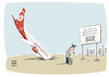 Cartoon: Air Berlin Insolvenz (small) by Schwarwel tagged air,berlin,fluglinie,flug,flugzeug,ber,insolvenz,bundesregierung,kredit,fluggesellschaft,konzern,unternehmen,firma,reise,urlaub,tourismus,urlauber,passagiere,kapitän,wirtschaft,finanzen,finanzdesaster,insolvent,flugbetrieb,insolvenzantrag,lufthansa,bundesverkehrsminister,alexander,dobrindt,airline,airlines,etihad,brigitte,zypries,investment,aktionär,aktie,fliegen,billigflieger,billigflug,handel,börse,karikatur,schwarwel