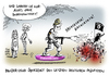 Cartoon: Bundeswehreinsatz in Syrien (small) by Schwarwel tagged bundeswehr,einsatz,syrien,von,der,leyen,tot,tod,mord,gewalt,waffen,zivilbevölkerung,is,islamischer,staat,soldat,herr,armee,hooverboard,pazifist,krieg,terror,karikatur,schwarwel