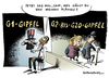 Cartoon: G20 Gipfel Streit Merkel Obama (small) by Schwarwel tagged g20,gipfel,wirtschaft,streit,angela,merkel,barack,obama,mächte,staat,karikatur,schwarwel