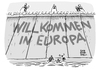 Cartoon: Geflüchtete Willkommen Europa (small) by Schwarwel tagged flüchtlinge,geflüchtete,flüchtlingskrise,flüchtlingspolitik,willkommen,europa,mauer,grenze,karikatur,schwarwel,krieg,terror,flucht,asyl,asylsuchende,refugees,welcome