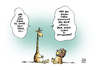 Cartoon: Giraffe Tod Zoo Kopenhagen (small) by Schwarwel tagged giraffe,tod,zoo,kopenhagen,diskussion,tiere,leben,freiheit,löwe,mord,zoodirektor,tötung,gesund,inzucht,angst,dänemark,hauptstadt,giraffenbulle,bolzenschussgerät,giraffenpopulation,genetik,genetische,vielfalt,inzest,zucht,karikatur,schwarwel