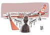 Cartoon: Lufthansa Rivale Air Berlin (small) by Schwarwel tagged lufthansa,rivale,flugzeug,fluggesellscgaft,fliegen,flieger,air,berlin,klassenkampf,himmel,kurzstrecke,freigetränk,businessklasse,premium,billigflieger,karikatur,schwarwel