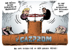 Cartoon: Russisches Gas Merkel Gabriel (small) by Schwarwel tagged krim,krise,merkel,putin,gabriel,uneinigkeit,streit,konflikt,russisches,gas,energie,energieversorgung,eu,europäische,union,energiepolitik,natur,umwelt,macht,weltmächte,ewalt,terror,obama,keine,alternative,abhängig,abhängigkeit,politiker,experten,russland,e