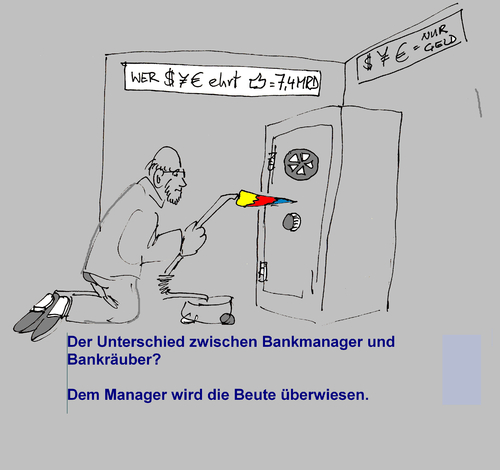 Cartoon: Bankraub (medium) by manfredw tagged bank,bankraub,tresor,diebstahl,geld,unrecht