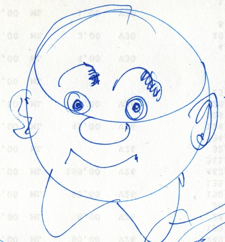 Cartoon: Der blaue Stift (medium) by manfredw tagged scribble
