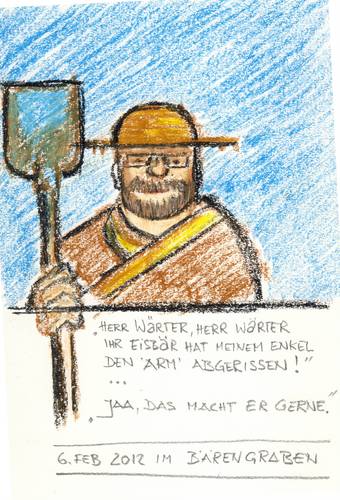 Cartoon: Im Bärengraben (medium) by manfredw tagged wärter,bärengraben,witz,eisbär,gern,arm,enkel,oma