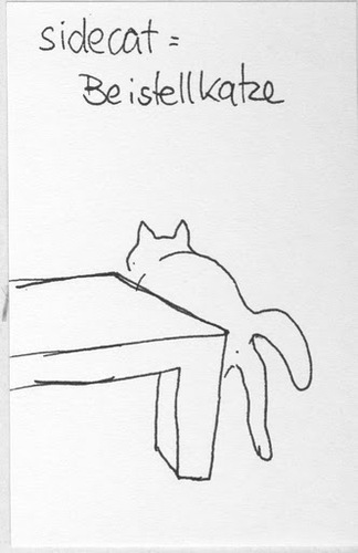 Cartoon: Katzenlexikon (medium) by manfredw tagged katze,tisch,beistell,beistellschaf,sideboard