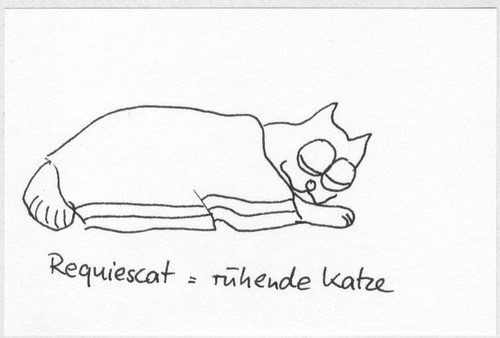 Cartoon: Katzenlexikon (medium) by manfredw tagged ruhe,katze,ruhend,ruhig