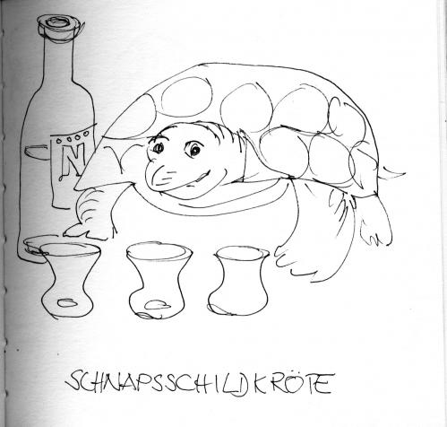 Cartoon: Schnapsschildkröte (medium) by manfredw tagged manfredw,schnaps,schildkröte