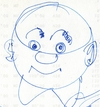 Cartoon: Der blaue Stift (small) by manfredw tagged scribble