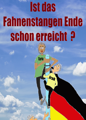 Cartoon: Fahnenstangen Ende (medium) by Peter Losch tagged frieden,krieg,religion,hass,leben,tot,vernichtung,politik,gut,böse
