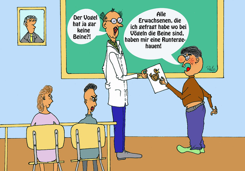 Cartoon: Zeichenunterricht (medium) by Peter Losch tagged deutsch,sprache,mißverständnisse,kunst