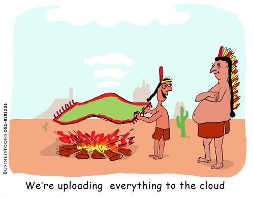 Cartoon: cloud computing (medium) by roy friedler tagged smoke,indians,computing,cloud