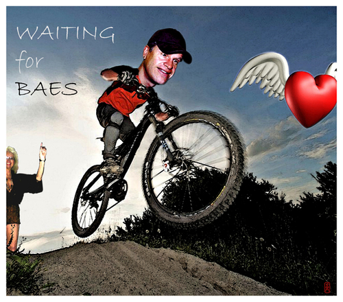 Cartoon: BAES - waiting (medium) by edda von sinnen tagged tirol,sinnen,von,edda,halodri,herz,heart,illustration,composing,caricature,cartoon,series,waiting,bicycles,hommage,baes,haid,bertram