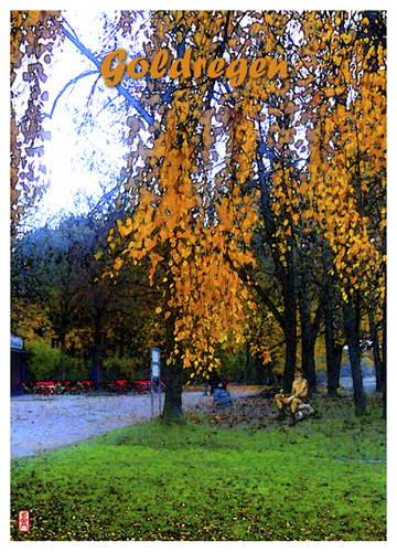 Cartoon: Goldregen - golden rain (medium) by edda von sinnen tagged sinnen,von,edda,armut,povery,man,poor,penner,autumn,herbst,rain,golden,goldregen