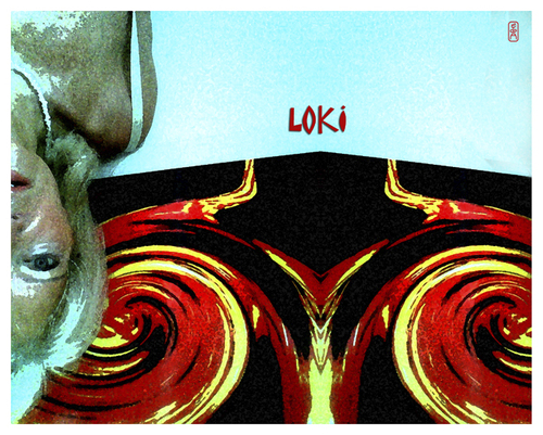 Cartoon: LOKI - EvS (medium) by edda von sinnen tagged loki,feuergott,germanisch,feuer,licht,prometheus,selfpromoton,god,of,light,fire,enlightment,illustration,edda,von,sinnen