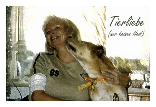 Cartoon: tierliebe (medium) by edda von sinnen tagged tiere,hunde,edda,von,sinnen