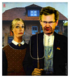 Cartoon: german gothic (small) by edda von sinnen tagged american,gothic,zenundsenf,zensenf,zenf,andi,walter,grant,wood,bundespräsident,german,wulff,bettina,christian,kredit,politik,korruption,eigenheim,mistgabel,mist,edda,von,sinnen