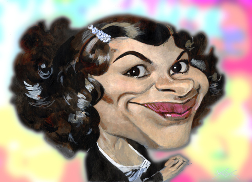 Cartoon: Audrey Tautou caricature (medium) by KARKA tagged audrey,tautou,amelie