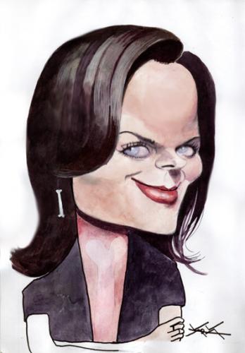 Cartoon: Emily Deschannel caricature (medium) by KARKA tagged emily,deschanel,bones