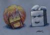 Cartoon: MERKEL STEINMEIER V 0.1 (small) by KARKA tagged blocks