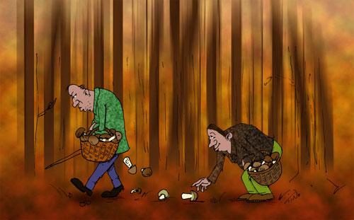 mushrooms By tinotoons | Nature Cartoon | TOONPOOL