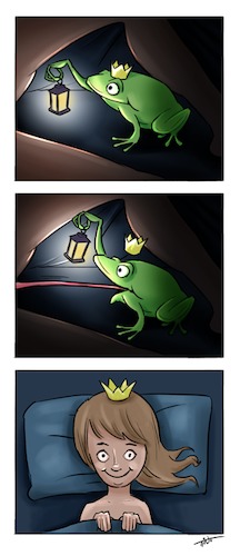 Cartoon: Once upon a time.. (medium) by tinotoons tagged fairytale,frog,prince,princess,tongue,tino