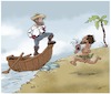 Cartoon: Cast Away (small) by tinotoons tagged cast,away,wilson,robinson,cartoon,tino