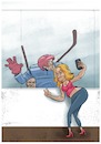 Cartoon: Forced Selfie (small) by tinotoons tagged ice,hockey,selfie,mobile,photo,fan,sexi,woman,tino,tinotoons,cartoon