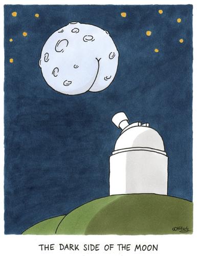 Cartoon: The Dark Side of the Moon (medium) by Ottitsch tagged moon,the,floyd,pink,telescope,teleskop,fernrohr,sternwarte,mond,universum,sterne,natur,side,dark