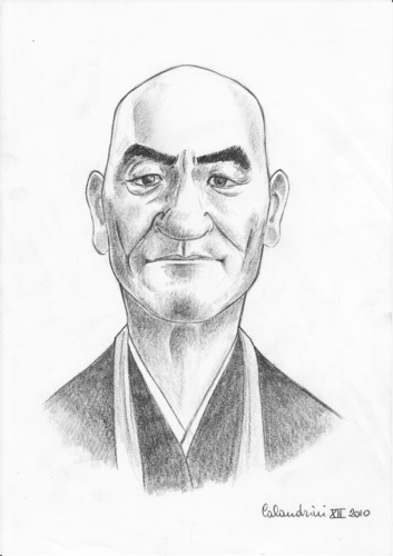 Cartoon: caricatura Daisen Deshimaru (medium) by davide calandrini tagged caricature,personaggi,famosi,cultura,arte,spiritualita,letteratura,disegni