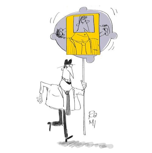Cartoon: man and politics (medium) by romi tagged man,politics,elections