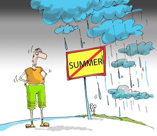 Cartoon: summer end (medium) by romi tagged summer,rain,cloud