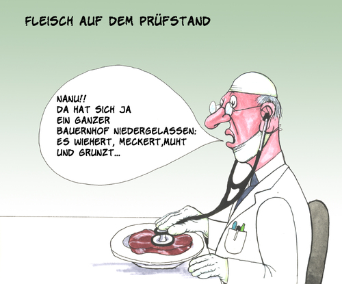 Cartoon: Fleischtüff (medium) by bertkohl tagged lebensmitteldeponie