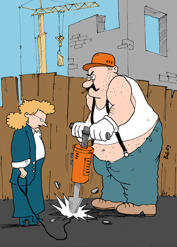 Cartoon: Baustelle (medium) by bob tagged baustelle,hund,gassi