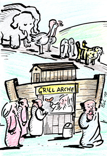 Cartoon: Grill-Arche (medium) by bob tagged arche,noah,imbiss,grill,bibel